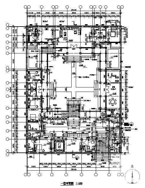 2层四合院建筑施工CAD图纸（经典仿古建筑） - 3