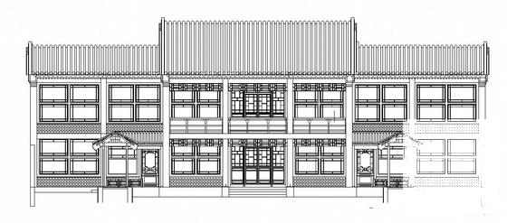 2层四合院建筑施工CAD图纸（经典仿古建筑） - 4