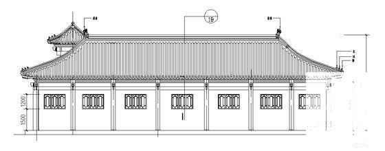 2层四合院建筑施工CAD图纸（经典仿古建筑） - 5