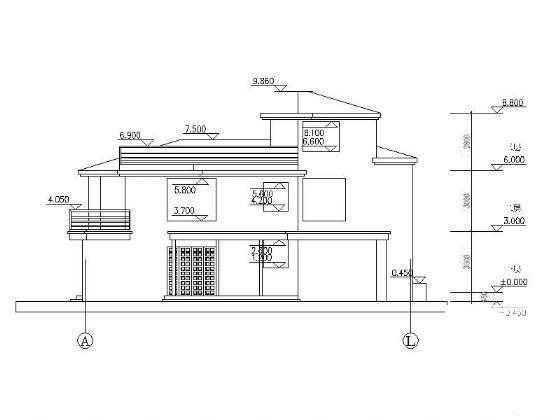 3层别墅建筑方案CAD图纸 - 1