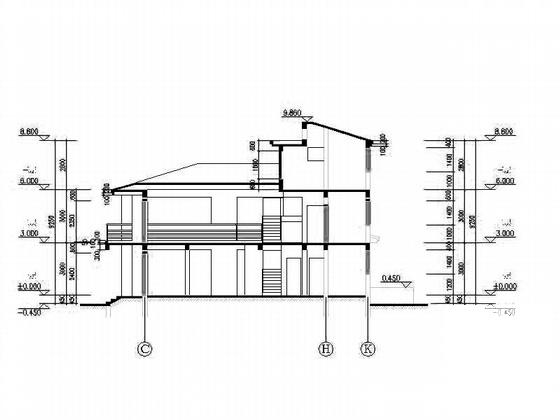 3层别墅建筑方案CAD图纸 - 2