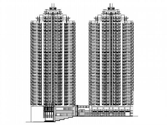 新世界花园32层住宅楼及商业中心建筑施工CAD图纸 - 2
