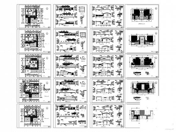 五套1层住宅楼建筑施工CAD图纸 - 3