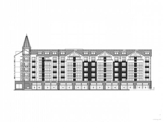 欧陆风格沿街底商6层住宅楼建筑施工CAD图纸（砌体结构） - 2