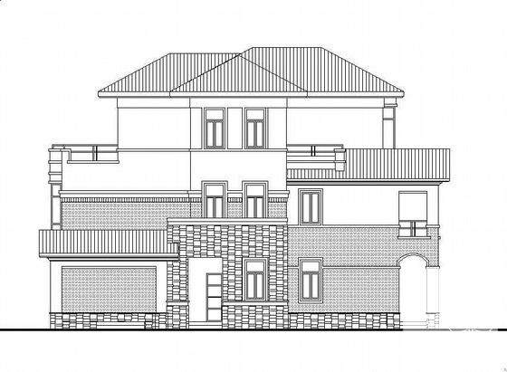 3层坡屋顶独栋小别墅建筑施工CAD图纸(附结算) - 1