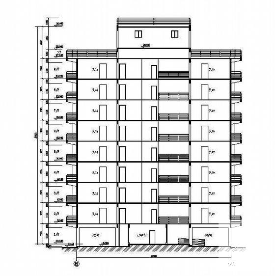 大学9层教师公寓建筑结构CAD施工图纸 - 3