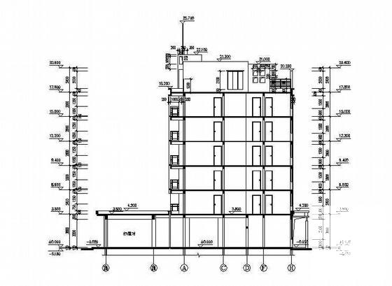 6层底商住宅楼建筑结构CAD施工图纸（异形柱框架结构） - 4