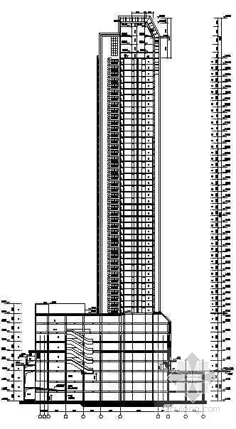 框架剪力墙结构48层商住楼建筑施工CAD图纸（149.6米） - 3