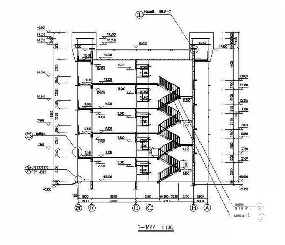 5层中学学生公寓楼建筑结构设备CAD施工图纸 - 3