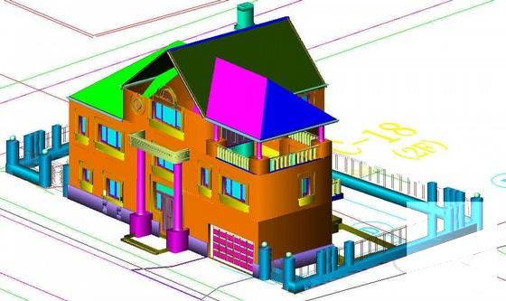 砌体结构3层小型别墅建筑施工CAD图纸(有效果图纸) - 1