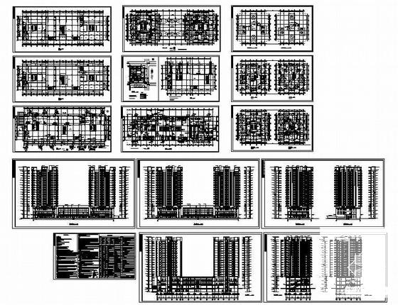 时代广场18层商住楼建筑施工CAD图纸（带人防） - 2
