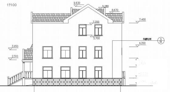 比较精美的3层别墅建筑结构水电CAD施工图纸 - 2