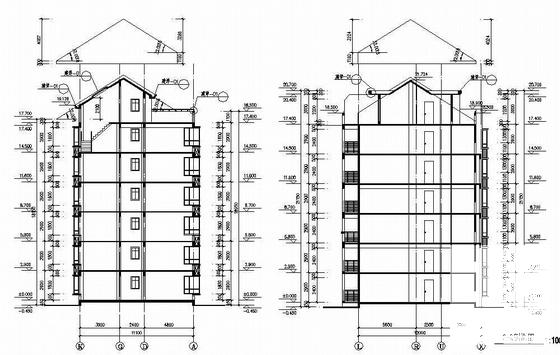 6层框架斜屋面带阁楼住宅建筑结构设计CAD施工图纸（节能设计） - 3