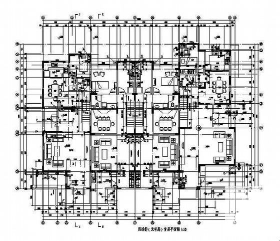 3层四联排现代别墅建筑施工CAD图纸 - 4