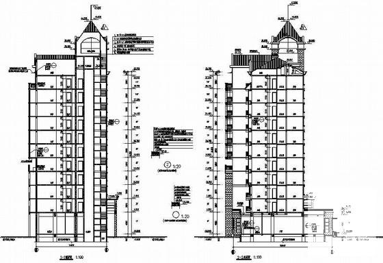 框支剪力墙11层住宅楼建筑施工CAD图纸 - 1