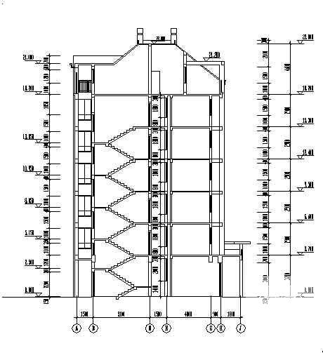 6层底框商住宅楼建筑结构CAD施工图纸(带阁楼) - 2