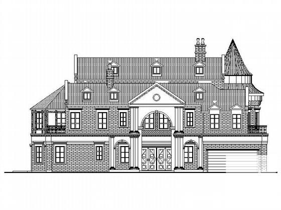 3层欧式独栋小别墅建筑CAD施工图纸 - 1