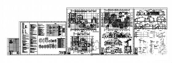 比较精美的西式风格2层小别墅建筑结构CAD施工图纸 - 2