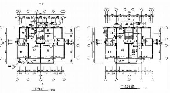 6层安置小区B型住宅楼建筑结构CAD施工图纸 - 1