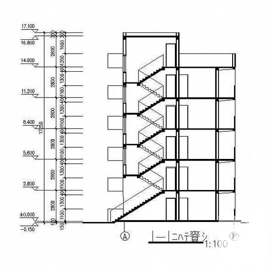 5层砖混住宅楼建筑结构电气CAD施工图纸 - 3