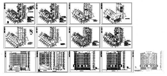 小区9层V型平面住宅楼建筑设计CAD图纸 - 4