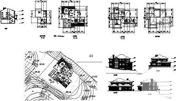 3层坡地别墅建筑方案设计CAD图纸 - 4
