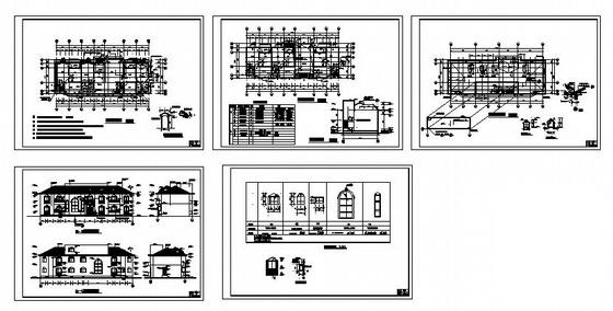 砌体结构2层别墅建筑施工CAD图纸 - 1