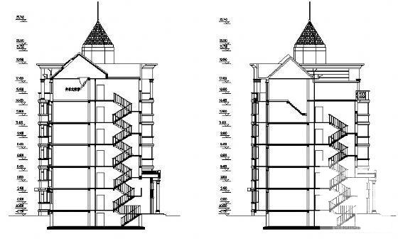 经典实用的6层住宅楼建筑CAD图纸 - 3