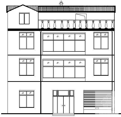 砖混结构4层私家别墅建筑结构方案设计CAD图纸 - 3