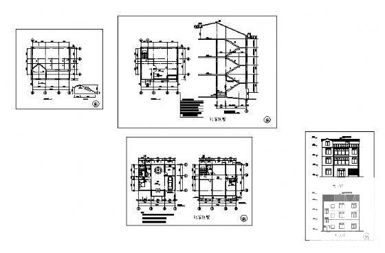 砖混结构4层私家别墅建筑结构方案设计CAD图纸 - 4