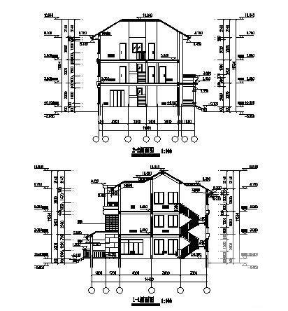 小型3层单体别墅建筑设计CAD图纸 - 1