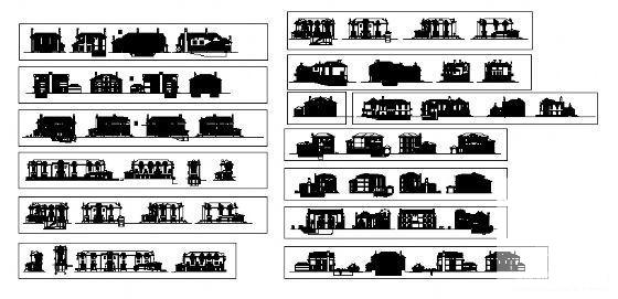 十三款俄式别墅外立面建筑方案设计CAD图纸 - 1
