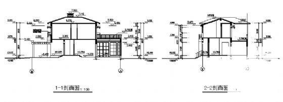 砖混结构2层欧式别墅建筑方案设计CAD图纸 - 2