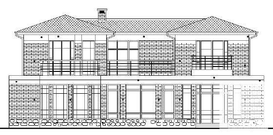 砖混结构2层欧式别墅建筑方案设计CAD图纸 - 3
