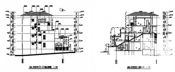 4层双拼别墅建筑方案设计CAD图纸 - 1