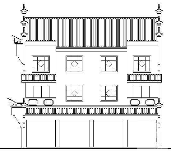 农村徽派马头墙住宅楼建筑CAD施工图纸 - 3