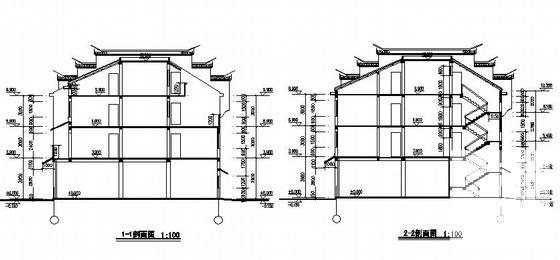 农村徽派马头墙住宅楼建筑CAD施工图纸 - 4