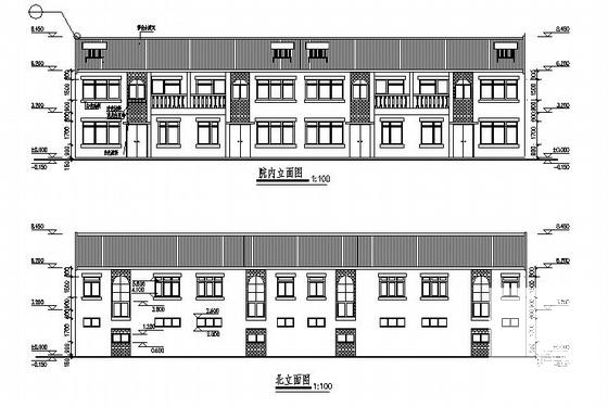 比较受欢迎的2层联排住宅楼建筑施工CAD图纸 - 1