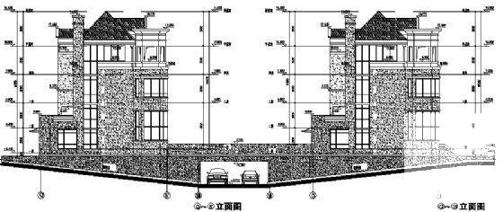 双拼城市小型别墅建筑方案设计CAD图纸 - 2