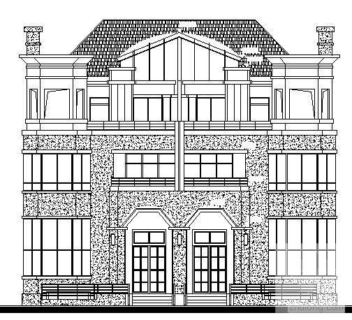 双拼城市小型别墅建筑方案设计CAD图纸 - 3