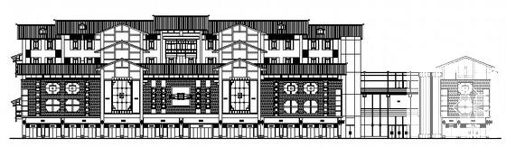 仿古元素的框架结构4层商住楼建筑施工CAD图纸 - 3