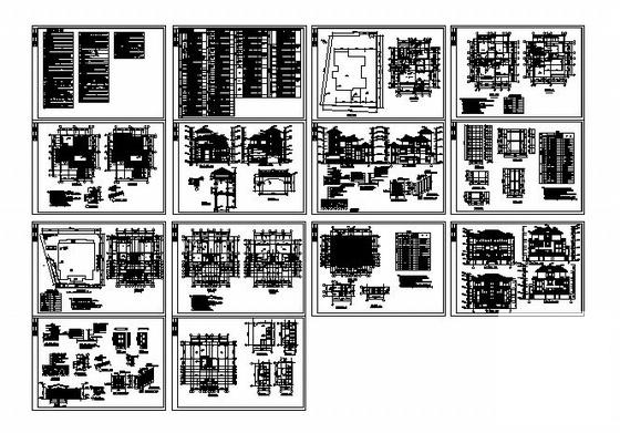 3层仿古别墅建筑CAD施工图纸（2套） - 2