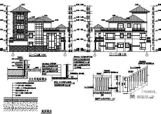3层仿古别墅建筑CAD施工图纸（2套） - 3