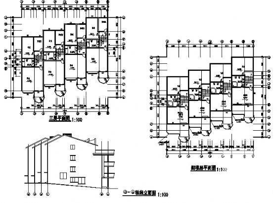 2层坡地别墅（带阁楼）建筑CAD图纸 - 1