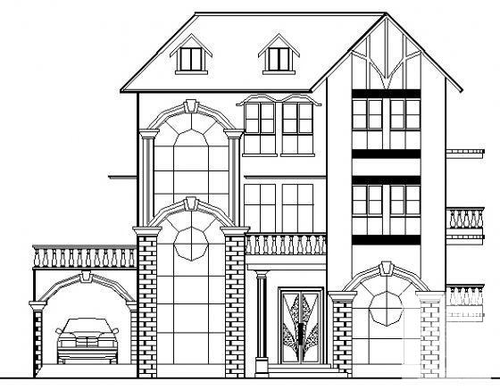 3层别墅建筑CAD图纸（带效果图纸） - 1