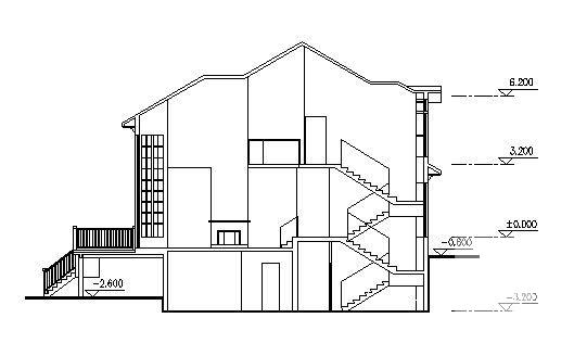 2层坡地别墅建筑CAD图纸施工案图纸 - 2