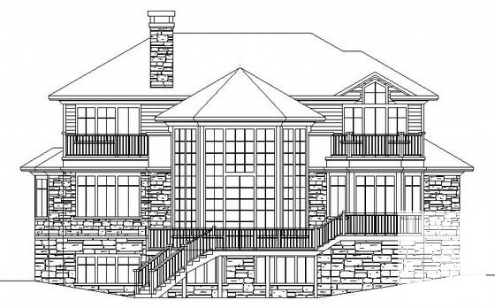 2层坡地别墅建筑CAD图纸施工案图纸 - 3