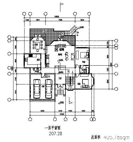 2层坡地别墅建筑CAD图纸施工案图纸 - 4
