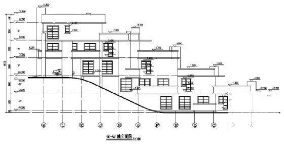 坡地现代住宅建筑设计CAD图纸 - 2
