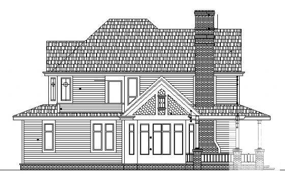 2层美式别墅建筑设计CAD图纸 - 1